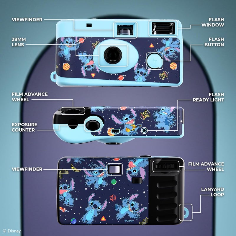 iJOY Disney Lilo and Stitch Disposable Camera with Flash – 20 Exposure Film – Lilo and Stitch Gifts for Women, Men, and All Fans of Lilo and Stitch Stuff (Stitch Galactic) - Image 3